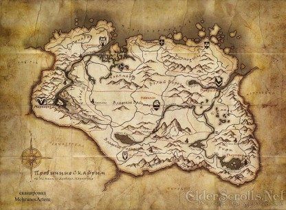 Mapa de Skyrim. Con qué poco somos felices.