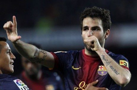 Cesc Fábregas celebrando un gol