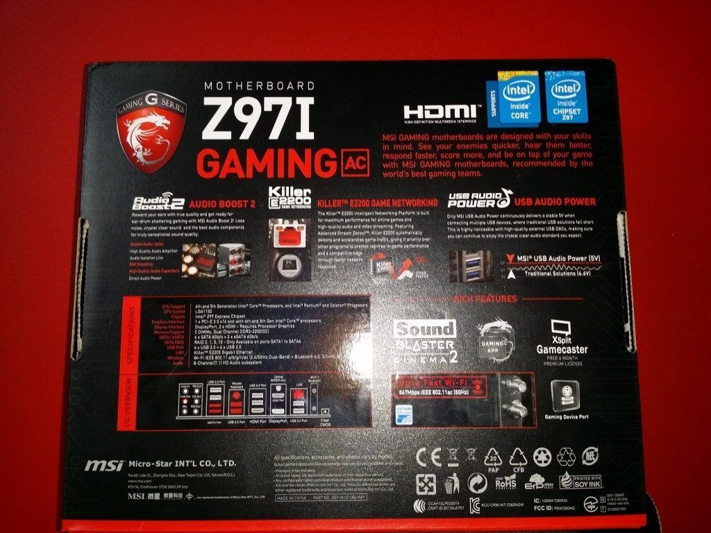 MSI Z97i caja trasera