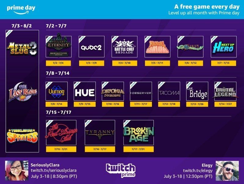 Twitch Prime en julio celebra a lo grande el Prime Day