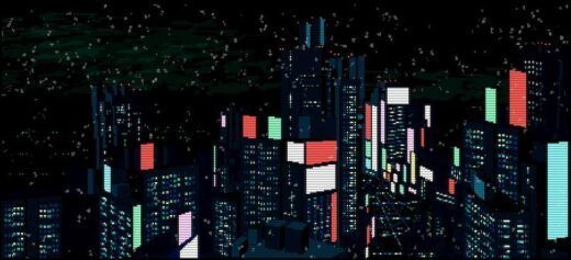 Vista nocturna de Va11 Hall-A